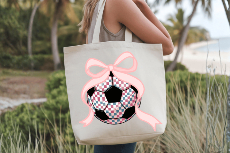 Soccer Ball Pink Bow PNG Sublimation | Soccer PNG Design