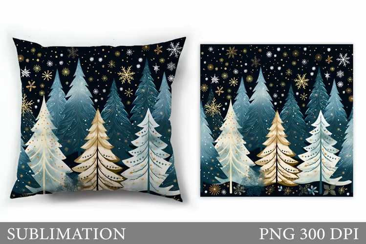 Christmas Tree Pillow Design. Christmas Tree Sublimation