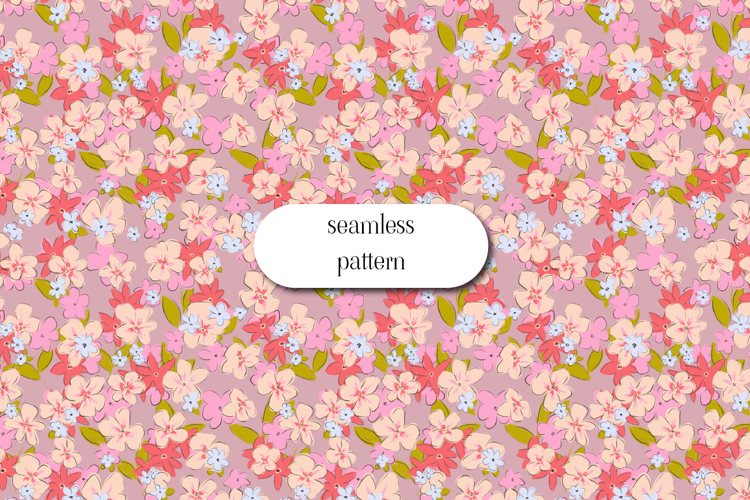 Seamless Pink Floral Pattern, Spring Flowers Digital Paper
