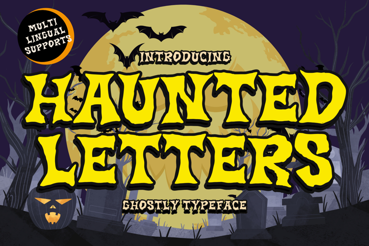 Haunted Letters is a Halloween decorative font example image 1