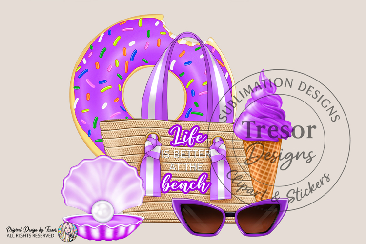 Purple Life Is Better At The Beach Design | Summer Beach Vib