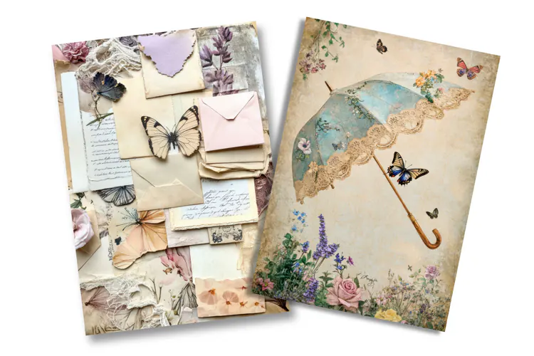 Vintage Ephemera Junk Journal Pages