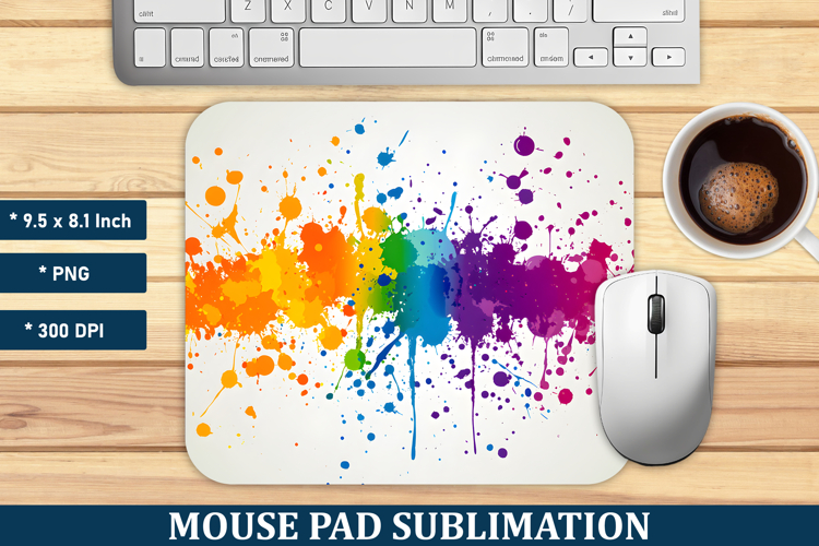 Colorful Paint Splatter Mouse Pad | Mouse Pad Sublimation