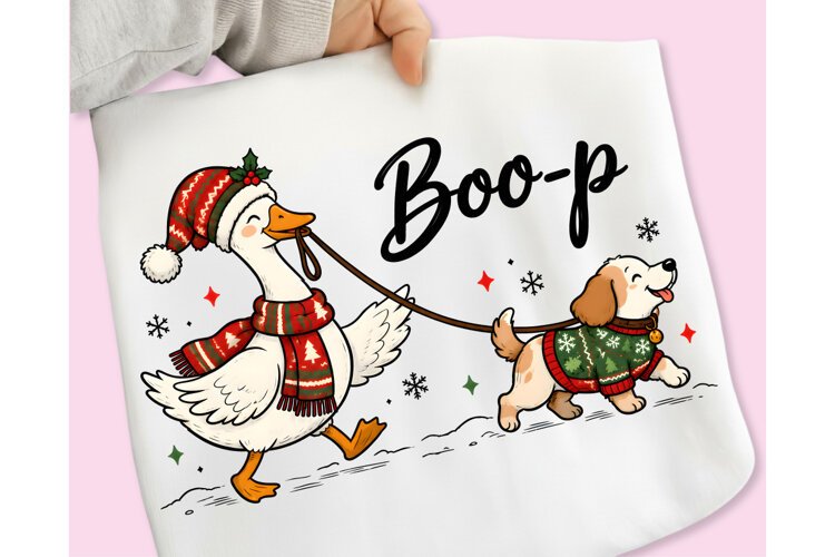 Funny Christmas PNG, Christmas Sublimation, Goose PNG example image 1