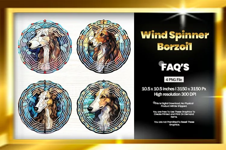 Borzoi Wind Spinner Sublimation - 04 Variations