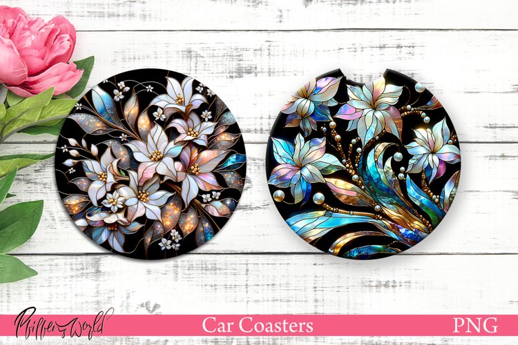 Car Coasters | Pearl Flowers | Summer