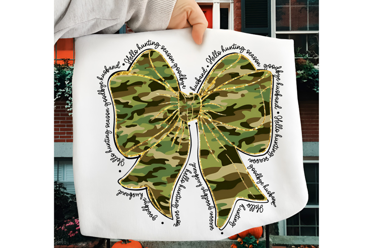 Coquette Hunting Camo Bow Sublimation, Hunting season PNG,