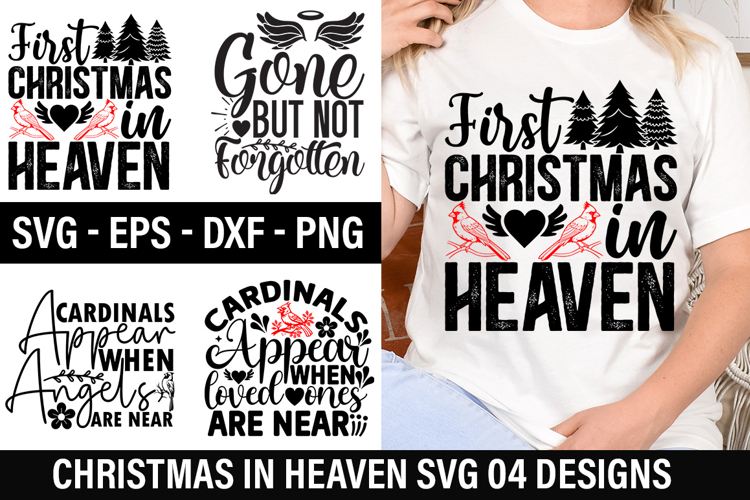 Christmas in Heaven SVG Design - Cardinals appear when loved