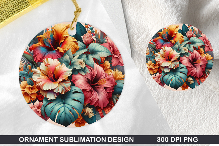 Flower Stained Glass Ornament PNG, Digital Download File
