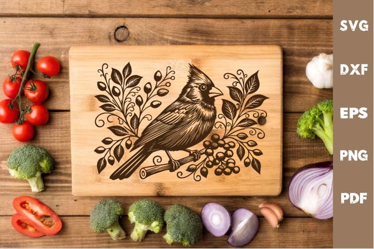 Cardinal Bird laser SVG PNG| Christmas Design