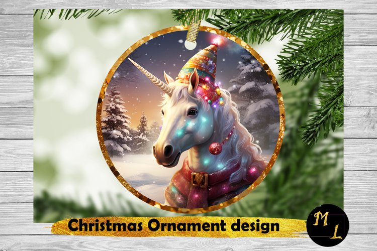 Unicorn Christmas Ornament ,Christmas Ornament example image 1