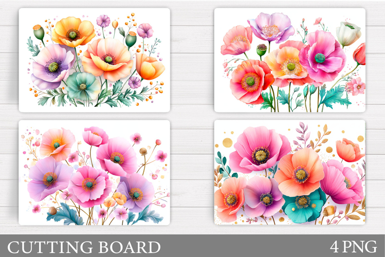Floral Cutting Board Design. Flowers Cutting Board