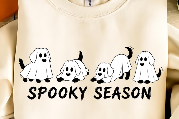 Spooky Season Halloween Ghost Cat PNG, Funny Halloween PNG