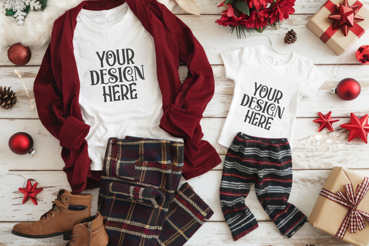 Christmas Family Matching Group T-Shirt Mockup