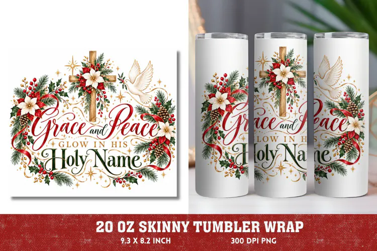 Christmas Memorial 20oz Tumbler Wrap, Christian Christmas Re