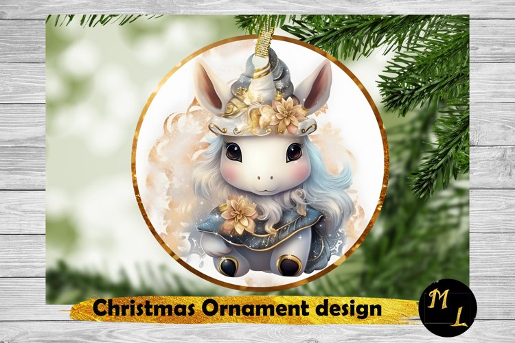 Watercolor Unicorn Christmas Ornament ,Christmas Ornament example image 1