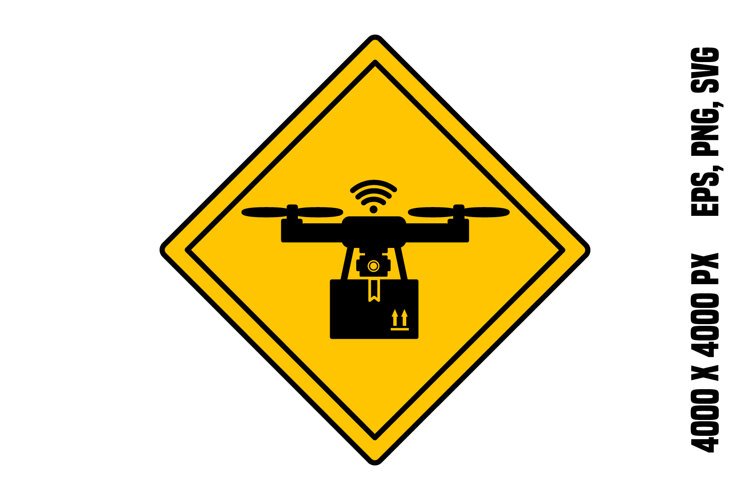 Yellow Drone Drop Zone Sign example image 1