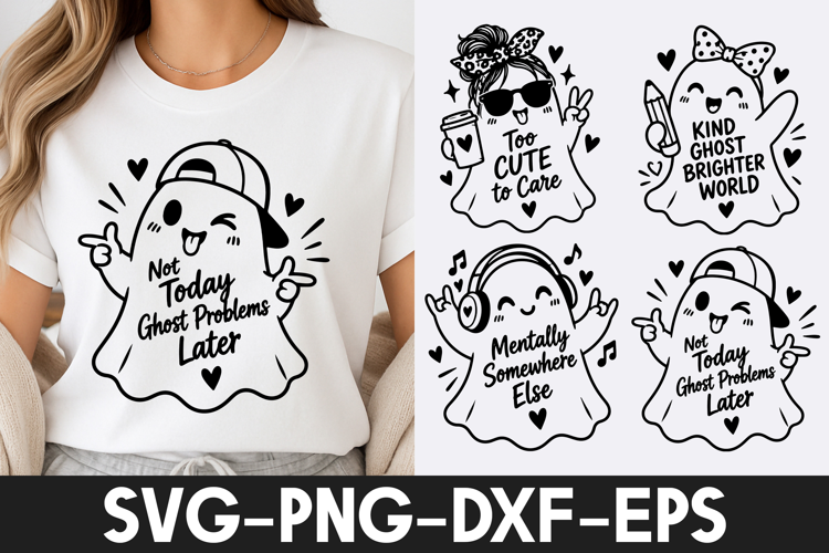 Funny Ghost Problems Halloween SVG PNG