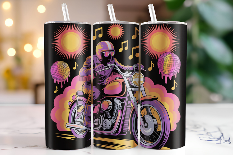 Bike Rider Tumbler Wrap | Sublimation | Tumblers