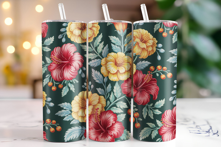 Flower Tumbler Wrap | Sublimation | Tumblers