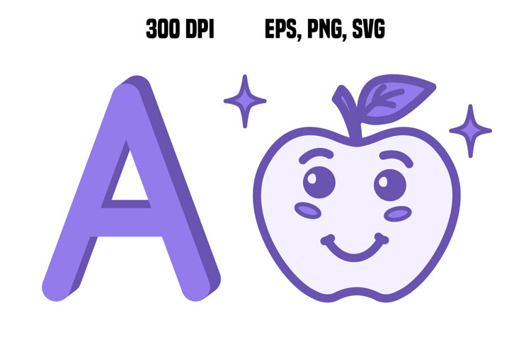 Purple Letter A. Vector Illustration example image 1