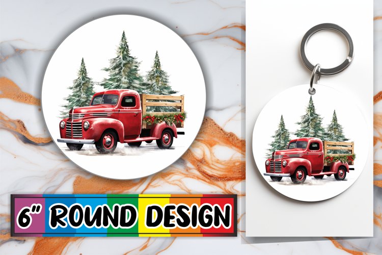 Winter Holiday Magic Round Ornament Design