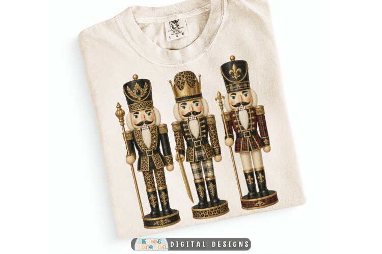 Preppy Nutcracker PNG | Leopard Print Christmas PNG example image 1
