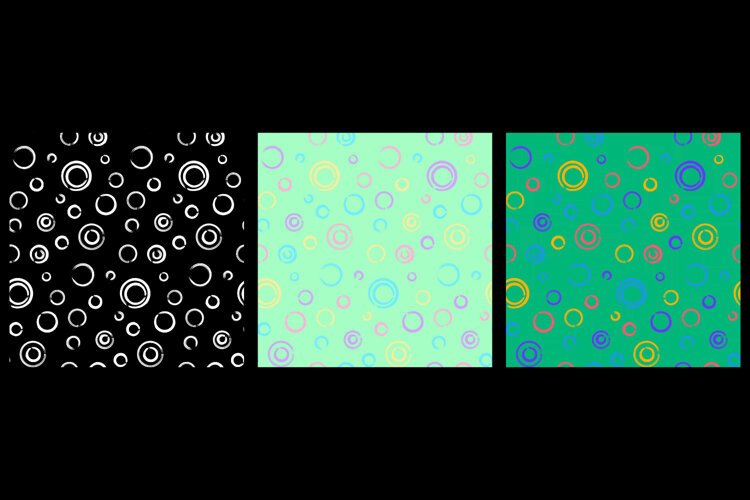 Grunge Bubbles Seamless Patterns - 3 Variations example image 1