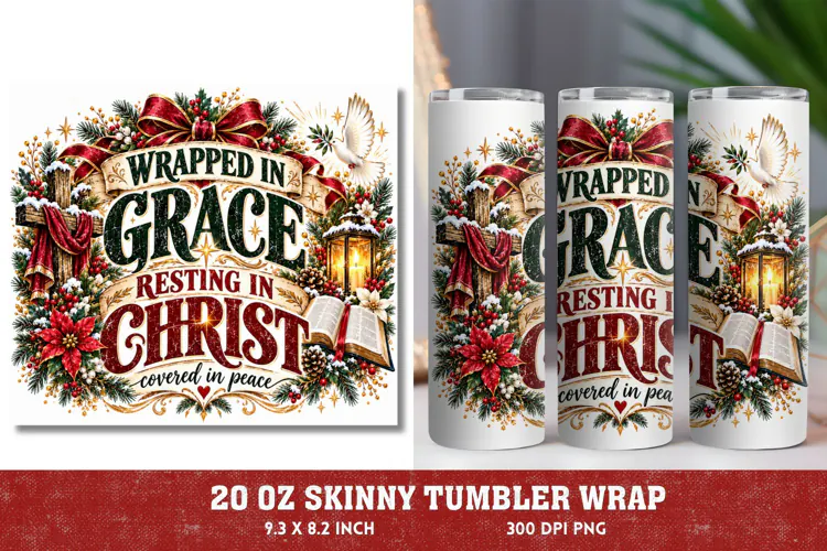 Jesus Brings Peace Hope Joy Tumbler Wrap, Christian Christma