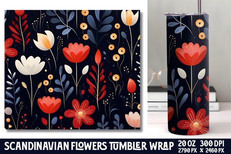 Scandinavian Flowers Tumbler