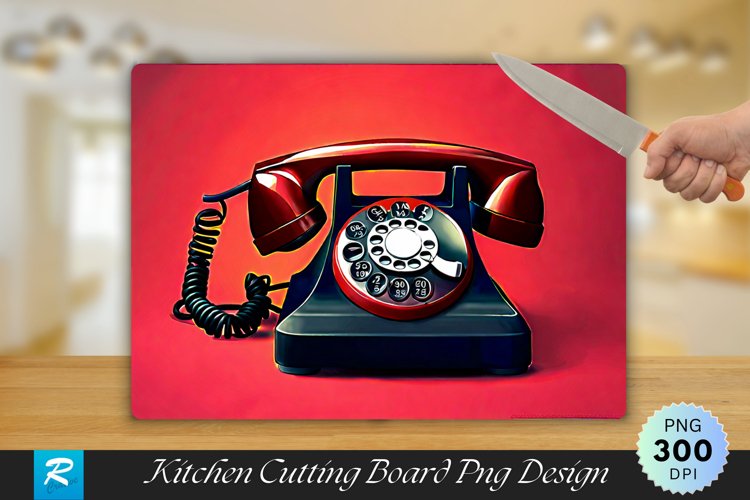 Telephone Cutting Board Sublimation Design example image 1