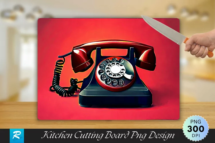 Telephone Cutting Board Sublimation Design