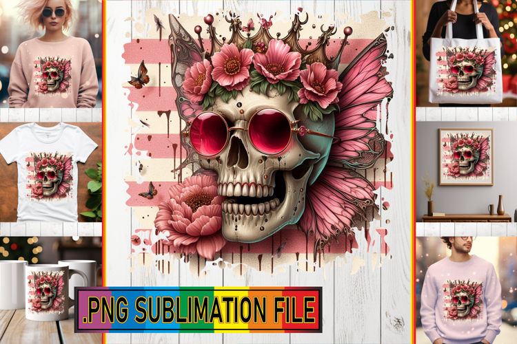 Sweet TOTE BAG Design Ideas PNG, Skull