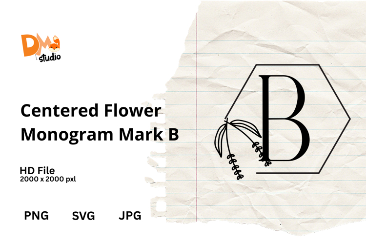 Centered Flower Monogram Mark