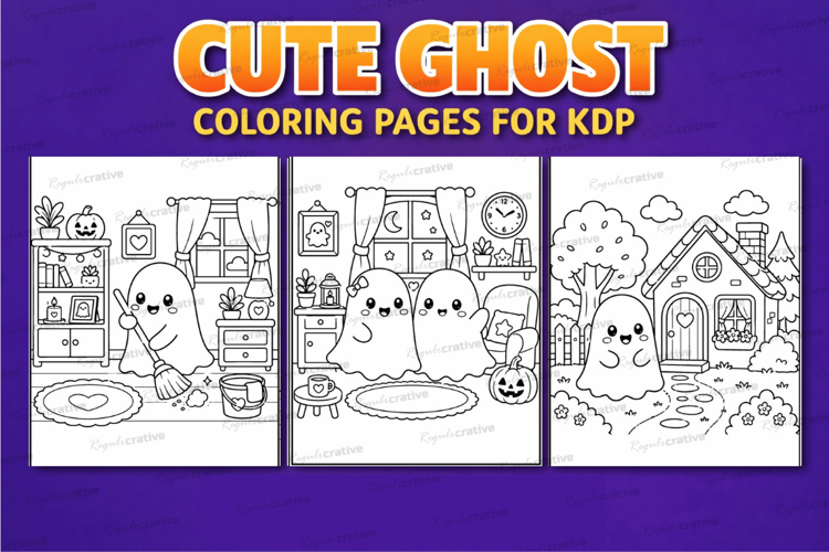 Cute Ghost Coloring Book for Kids: Adorable Kawaii Halloween