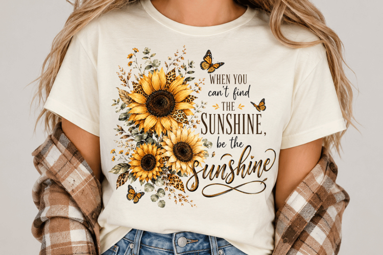 Be the Sunshine PNG, Sunflower Inspirational Quote PNG