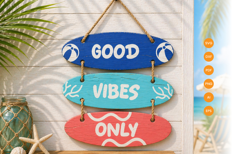 Summer Wall Decor Laser Cut SVG - Beach Sign Laser Cut