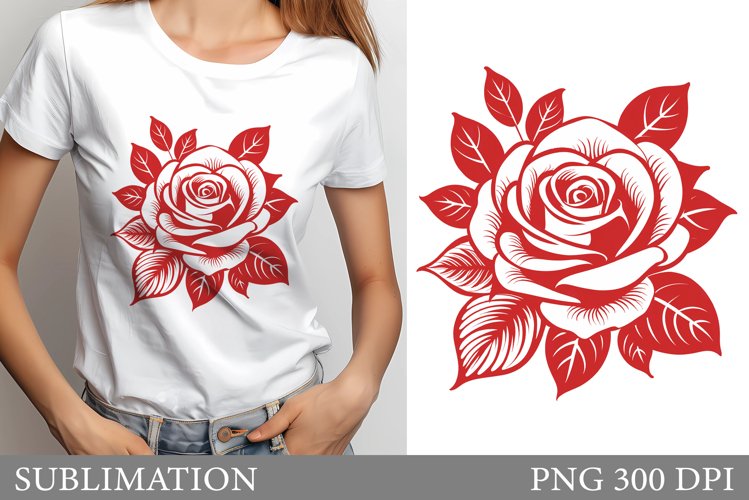 Rose Sublimation. Rose T-Shirt Sublimation example image 1