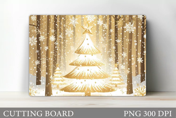 Christmas Tree Cutting Board Design. Kitchen Cutting Board