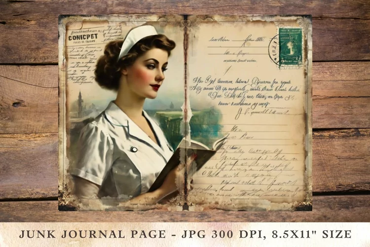 Printable Junk Journal Pages nurse 4