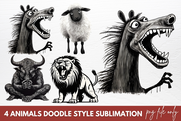 Animals Doodle Style Sublimation