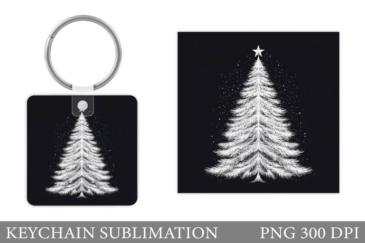 Christmas Tree Keychain. Christmas Keychain Sublimation example image 1
