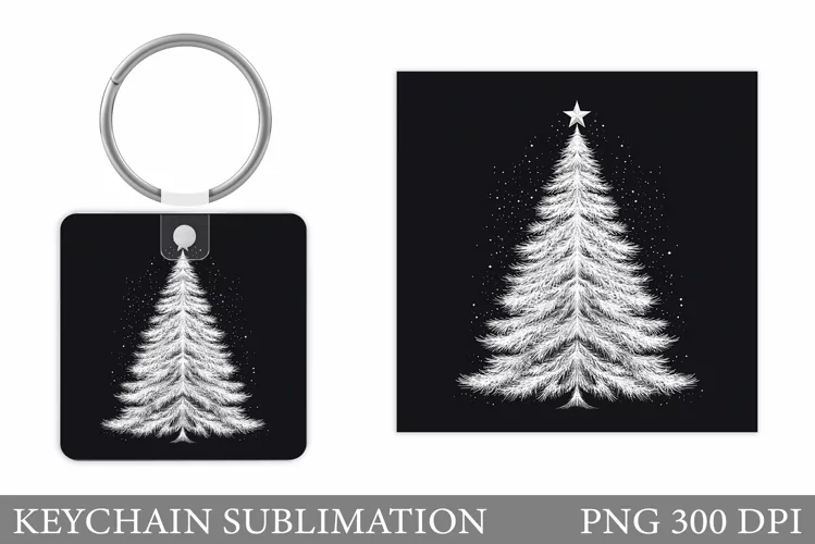 Christmas Tree Keychain. Christmas Keychain Sublimation