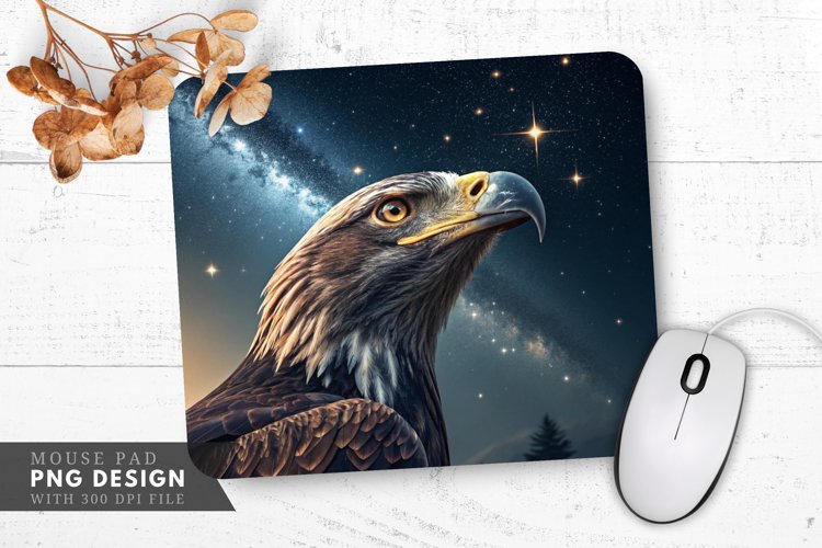Starry Eyed Eagle Mouse Pad PNG Design