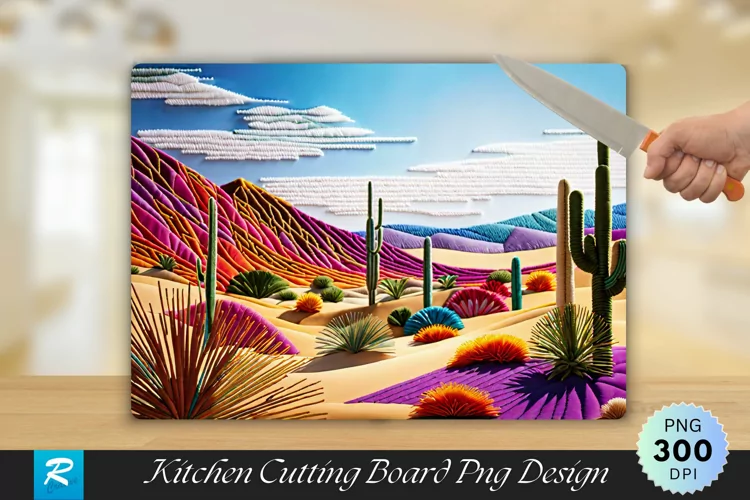 Desert Cutting Board Sublimation Design