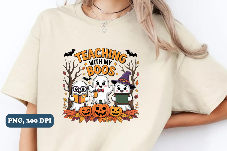 Teaching With My Boos PNG, Halloween Png