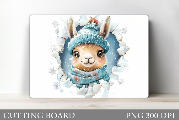 Christmas Lama Cutting Board. Christmas Cutting Board example image 1