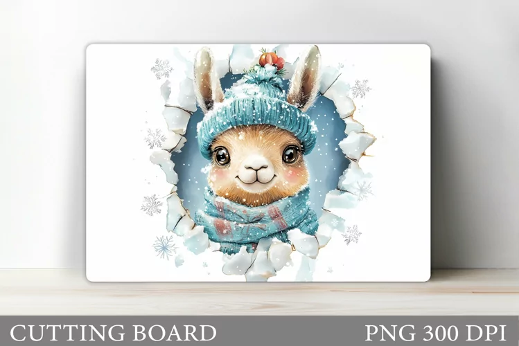 Christmas Lama Cutting Board. Christmas Cutting Board