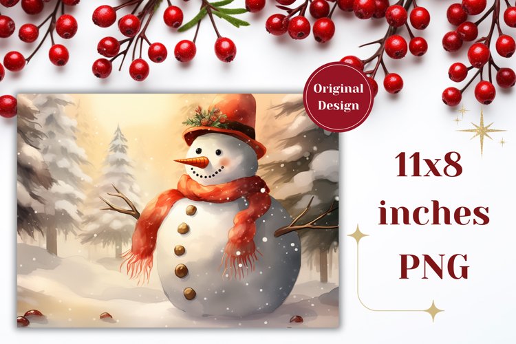 Cute Snowman Clipart Image 3