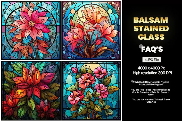 Stained Glass Balsam Square Coaster - 04 Variations